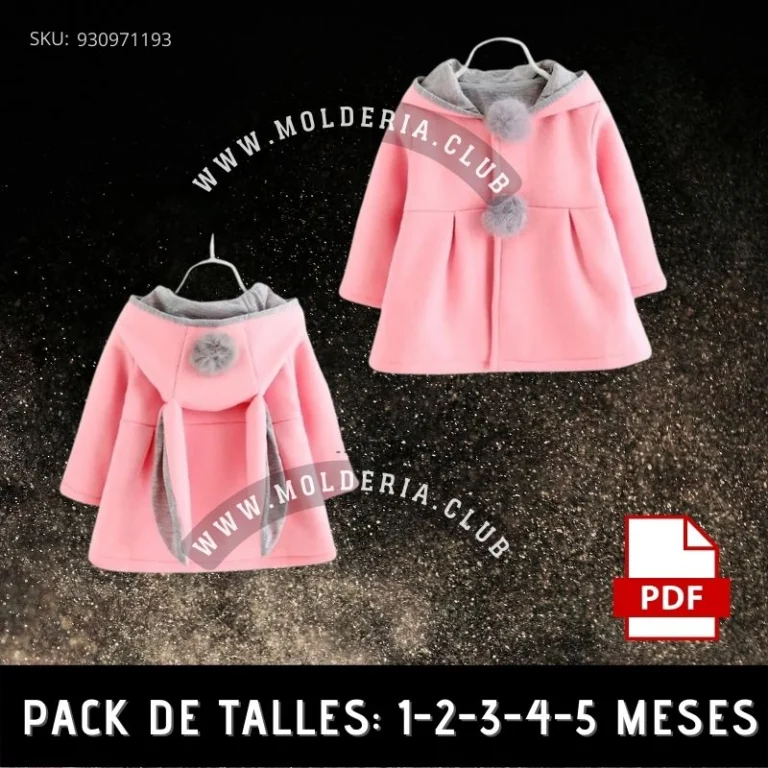 Molde Patrón Abrigo Bebe con Capucha