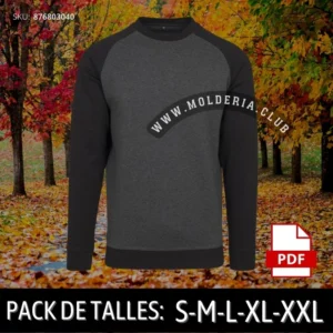 Patrón de Costura Hoodie Sudadera Manga Ranglan