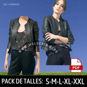 Patrón de Costura Chaqueta Cuerina Volado Ruedo