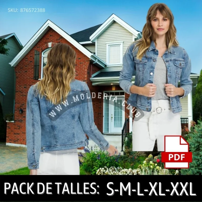 Patrón de Costura Chaqueta Corte de Jean Denin